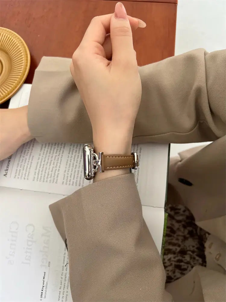 Slanke Leren Apple Watch-band