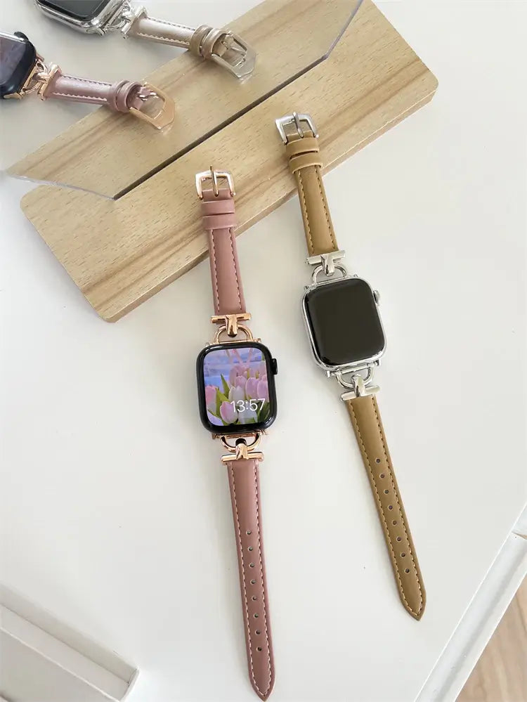 Slanke Leren Apple Watch-band