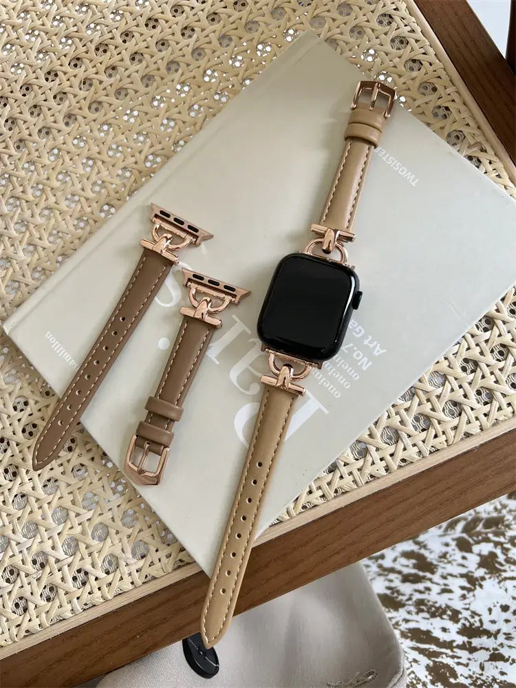 Slanke Leren Apple Watch-band