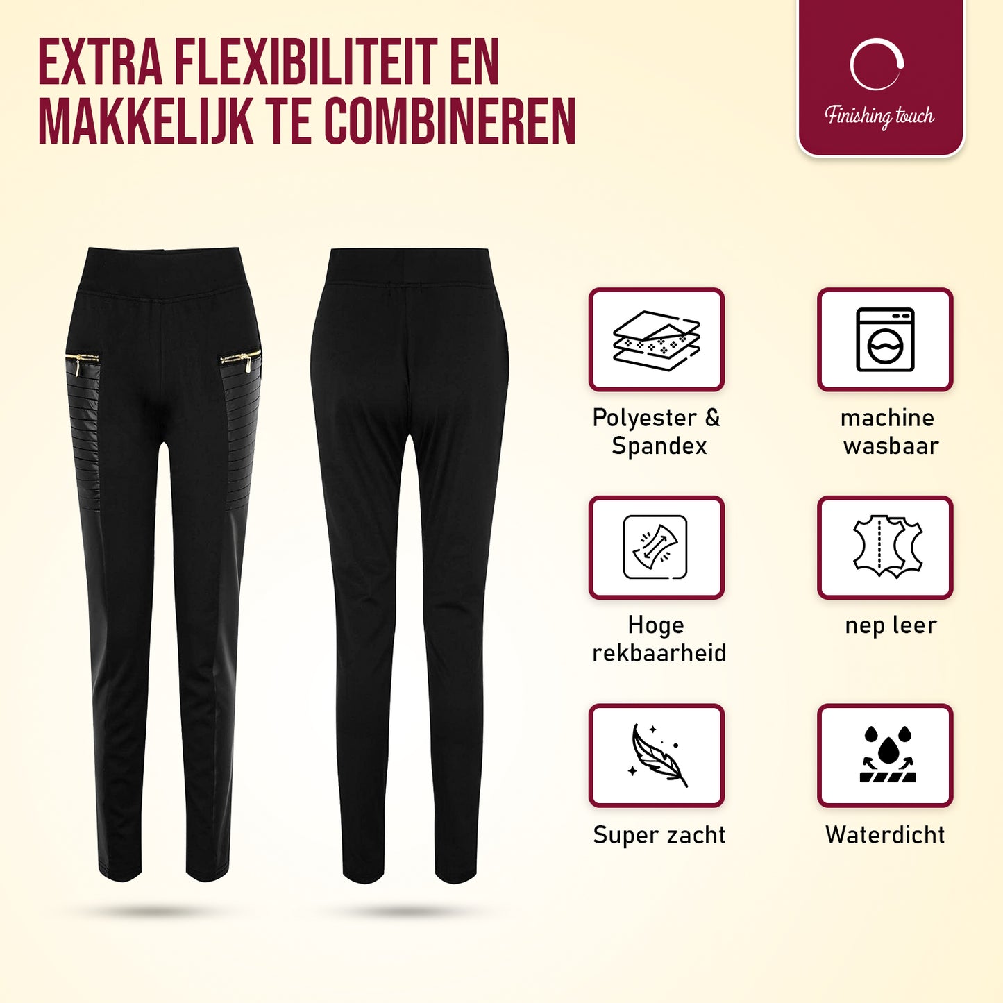 Stijlvolle Hoge Taille Leren Broek