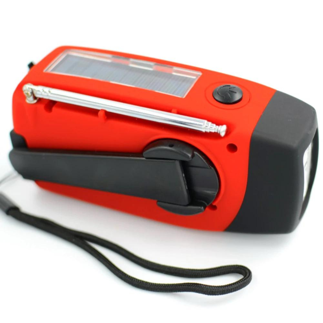 SolarSafe - Noodradio & Zaklamp op zonne-energie en opwindbaar! 2000mAh