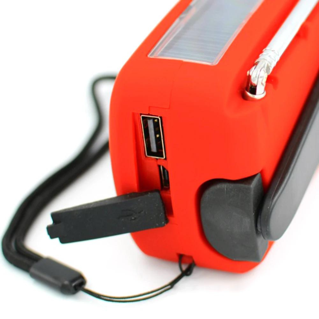 SolarSafe - Noodradio & Zaklamp op zonne-energie en opwindbaar! 2000mAh