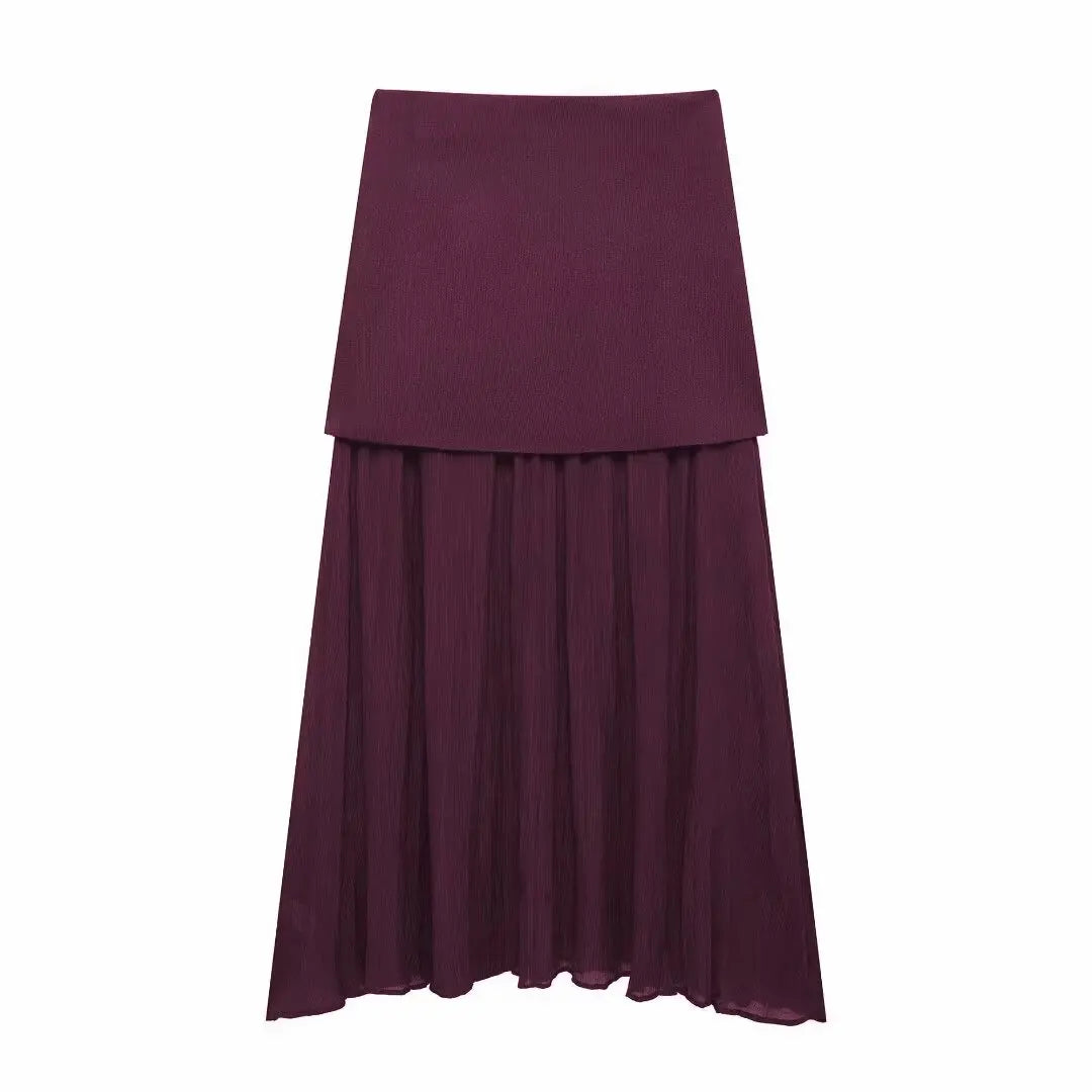 Dames Rokset met V-Hals en Hoge Taille – Gebreid Slim Fit Mouwloos Vest en Lange Rok 11