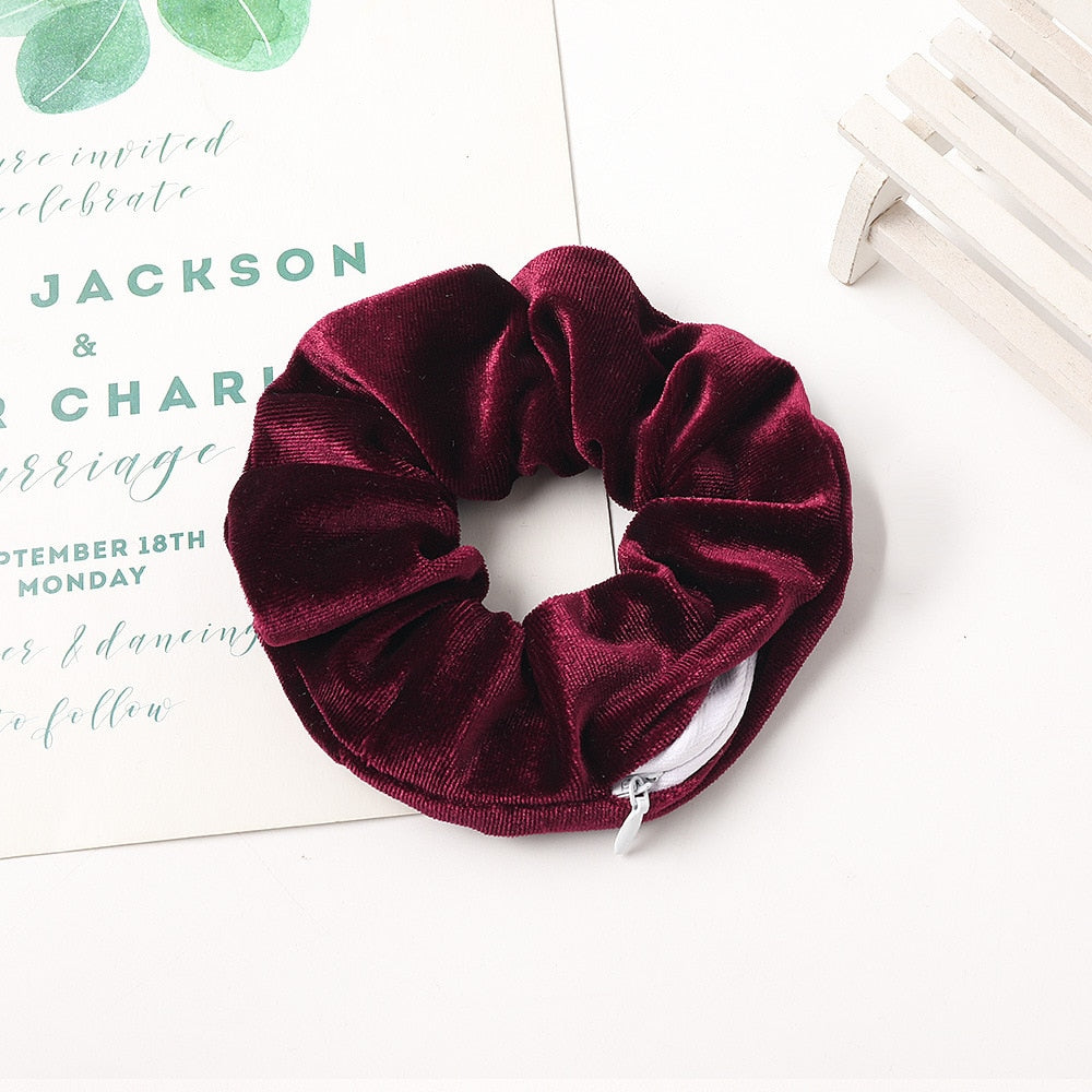 SecretZip - Fluwelen Rits Scrunchies