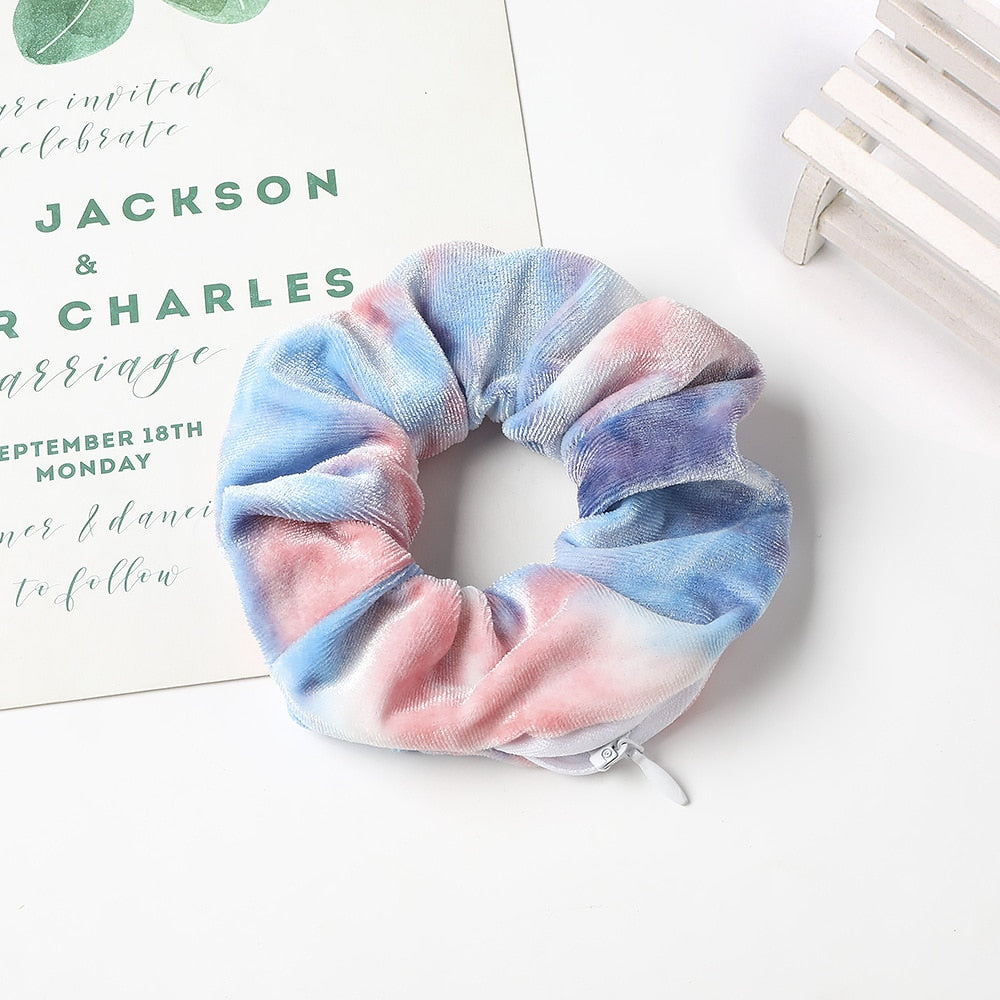SecretZip - Fluwelen Rits Scrunchies