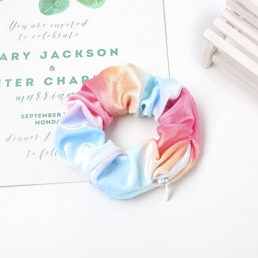 SecretZip - Fluwelen Rits Scrunchies