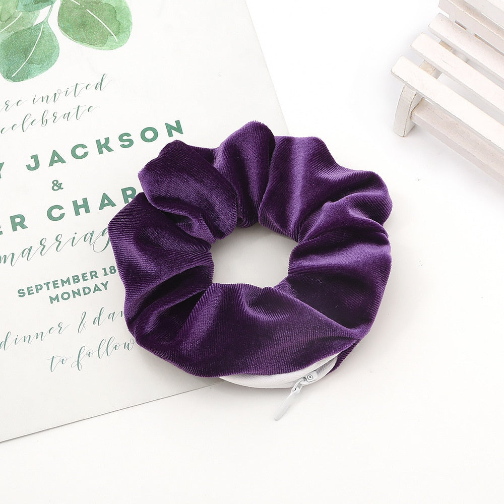 SecretZip - Fluwelen Rits Scrunchies
