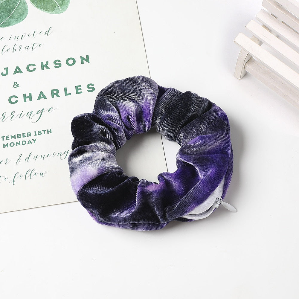 SecretZip - Fluwelen Rits Scrunchies