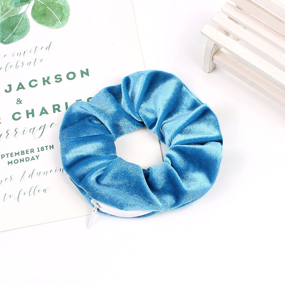 SecretZip - Fluwelen Rits Scrunchies