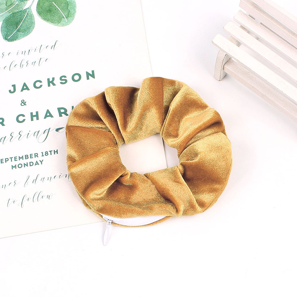 SecretZip - Fluwelen Rits Scrunchies