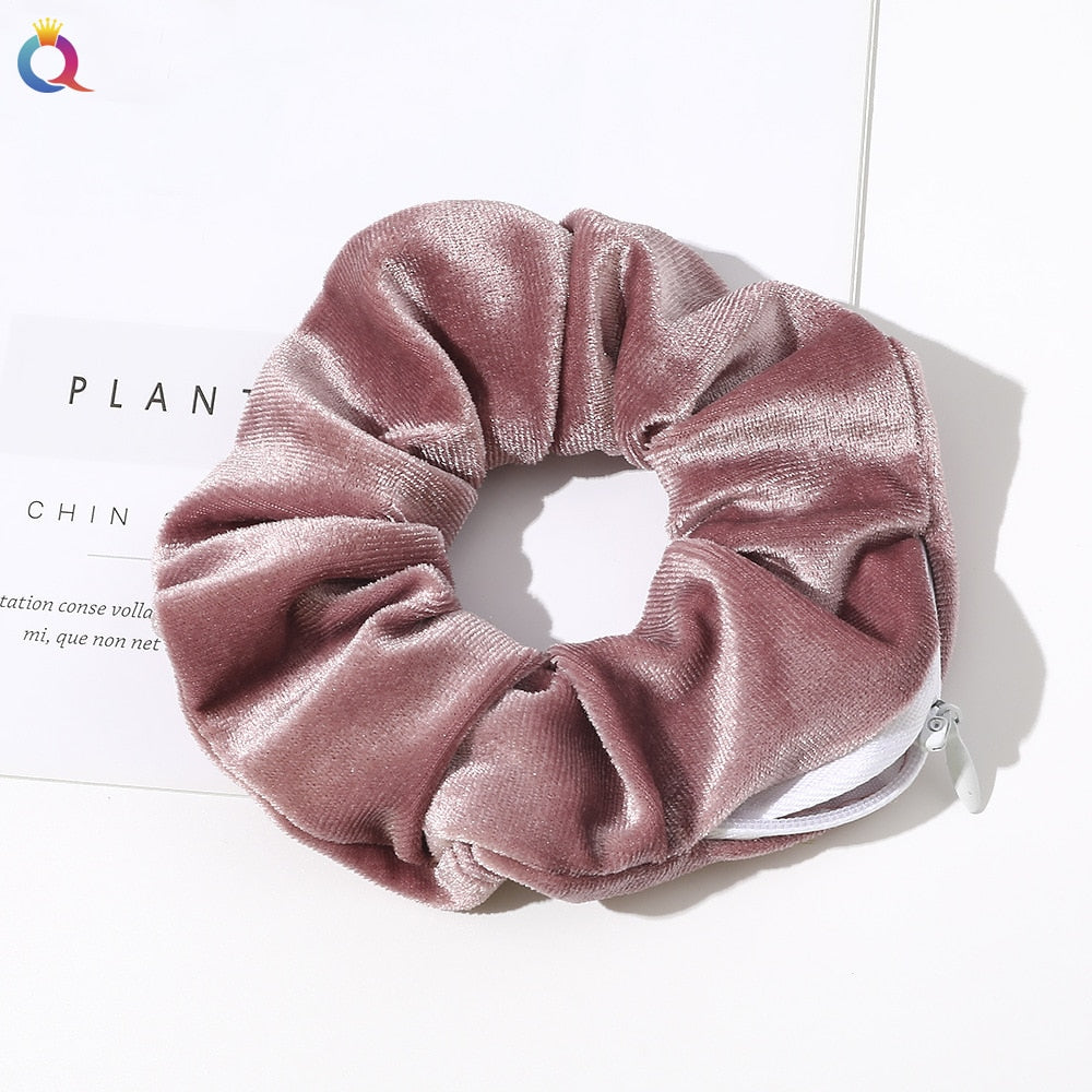 SecretZip - Fluwelen Rits Scrunchies
