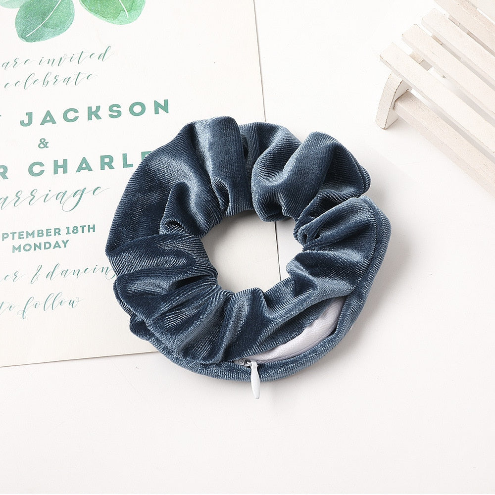 SecretZip - Fluwelen Rits Scrunchies