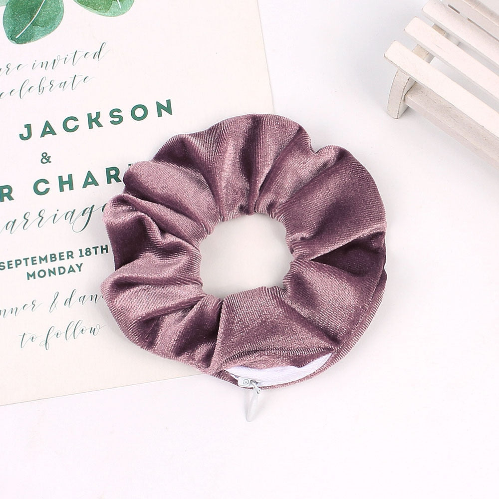 SecretZip - Fluwelen Rits Scrunchies