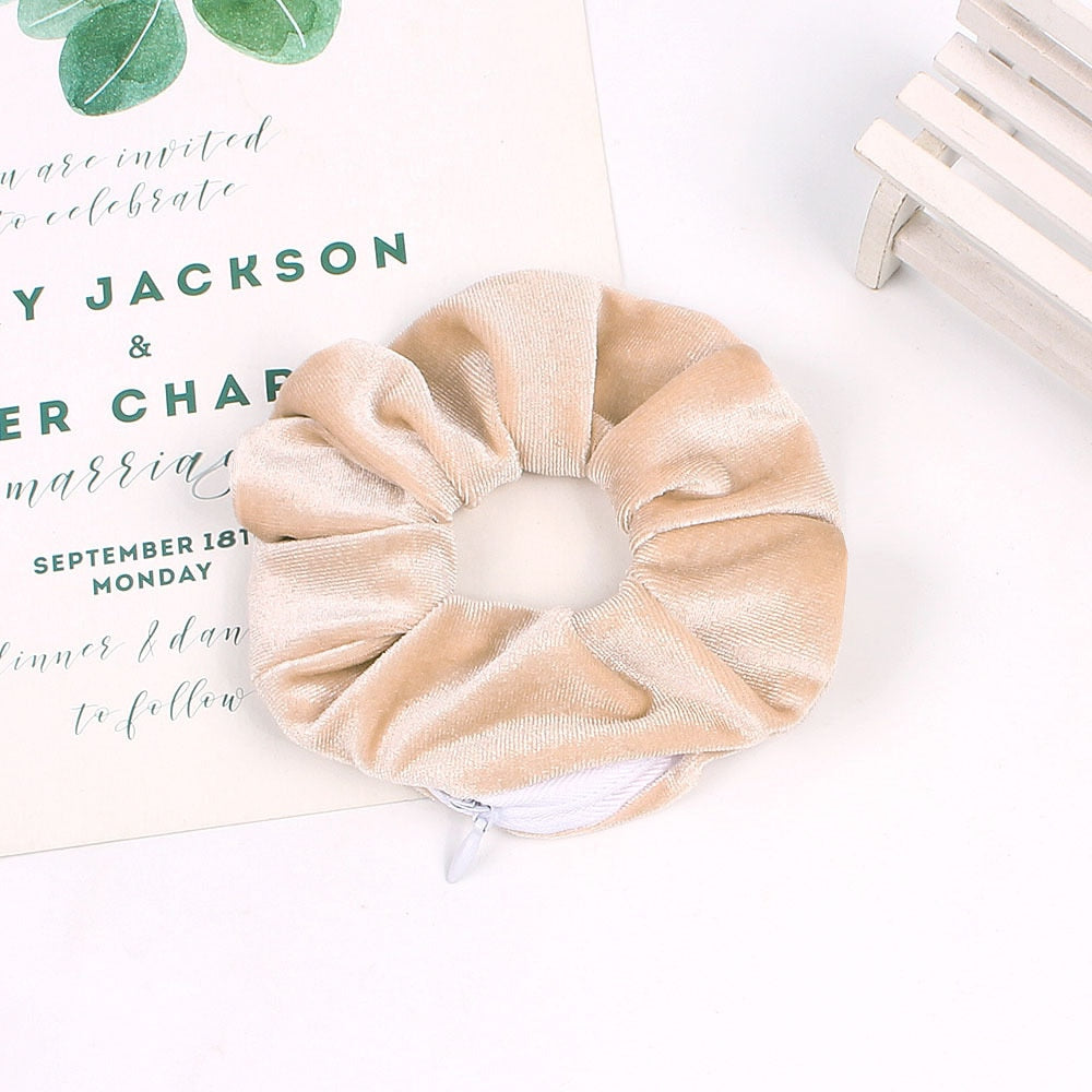 SecretZip - Fluwelen Rits Scrunchies