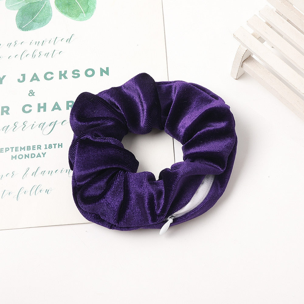 SecretZip - Fluwelen Rits Scrunchies