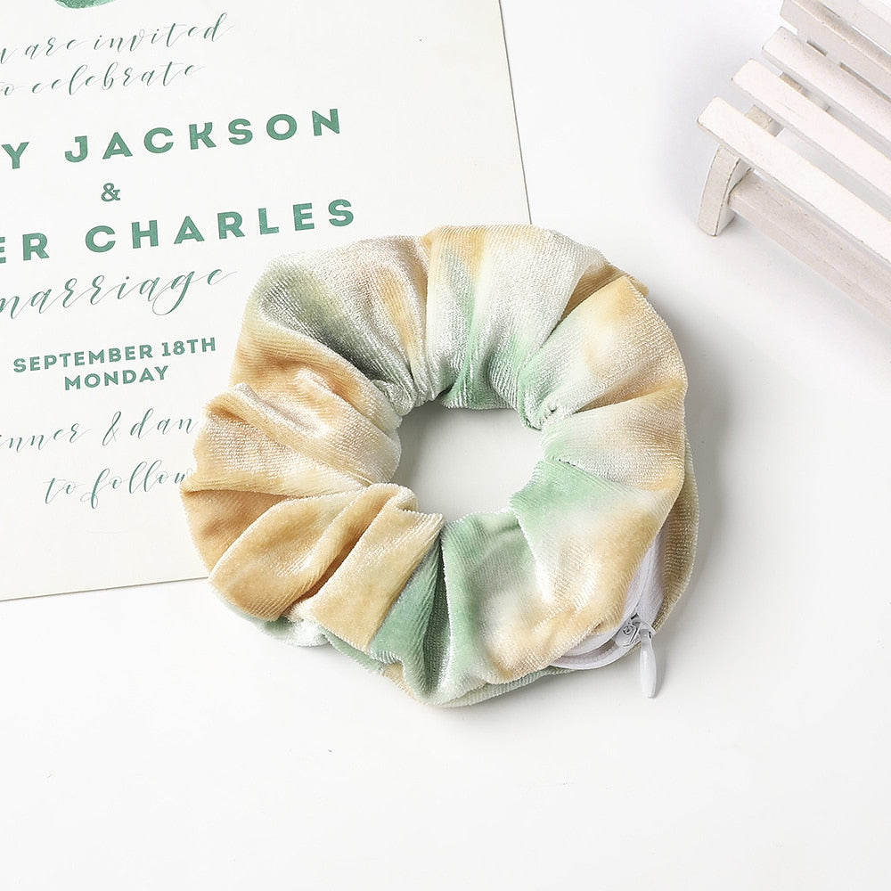 SecretZip - Fluwelen Rits Scrunchies