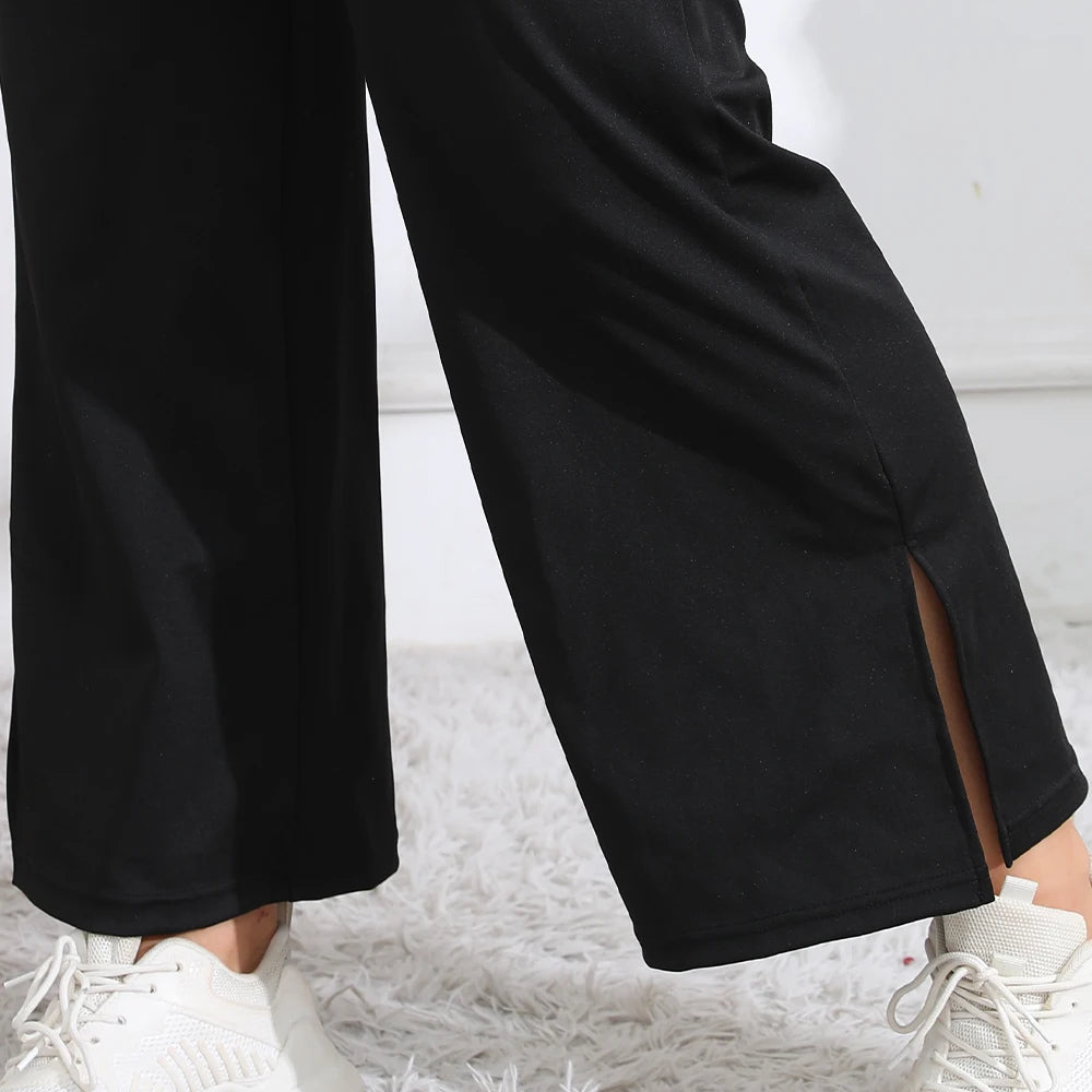 ComfortFlow Wide - Hoge Taille Wijde Broek Dames | Met Zakken | Casual | Maat S-XL