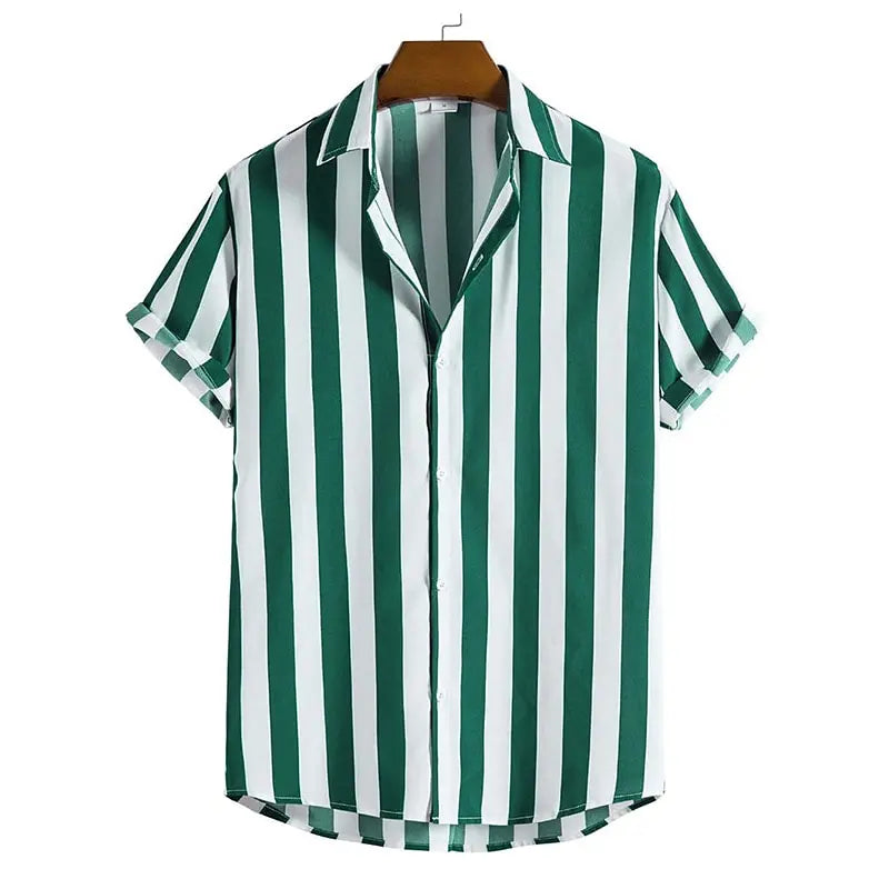 Variant image for Gestreept Herenhemd met Korte Mouwen – Casual Shirt in Groot Formaat van Zachte Rekbare Stof-14