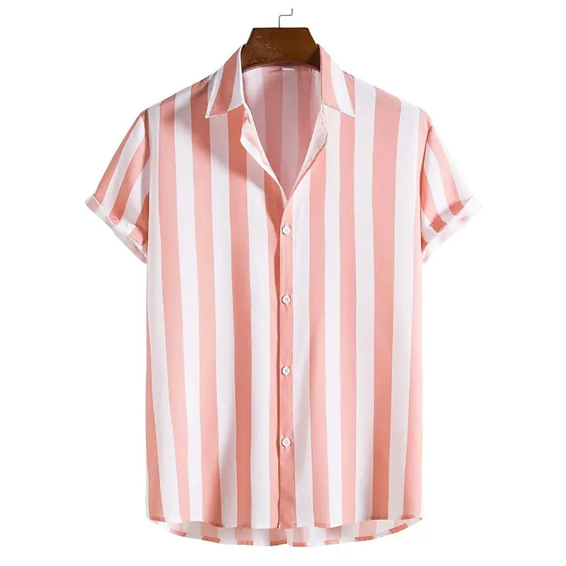 Variant image for Gestreept Herenhemd met Korte Mouwen – Casual Shirt in Groot Formaat van Zachte Rekbare Stof-2