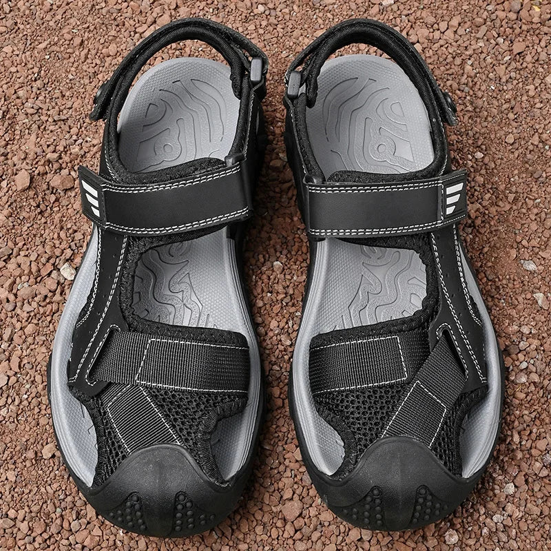 Variant image for Luxe Leren Zomer Sandalen Dames met Antislip Zool - Comfortabele Platte Zolen voor Casual Gebruik-11