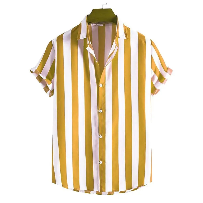 Variant image for Gestreept Herenhemd met Korte Mouwen – Casual Shirt in Groot Formaat van Zachte Rekbare Stof-1