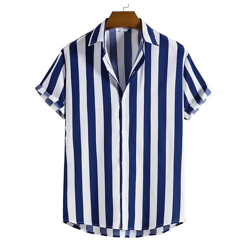 Variant image for Gestreept Herenhemd met Korte Mouwen – Casual Shirt in Groot Formaat van Zachte Rekbare Stof-39