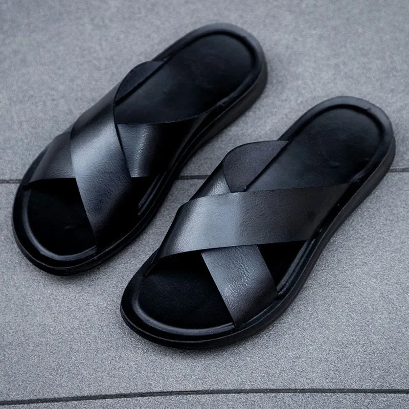 Leren Slippers Heren van Hoogwaardig Italiaans Leer – Comfortabele Flip Flops in Maten 38-47-1