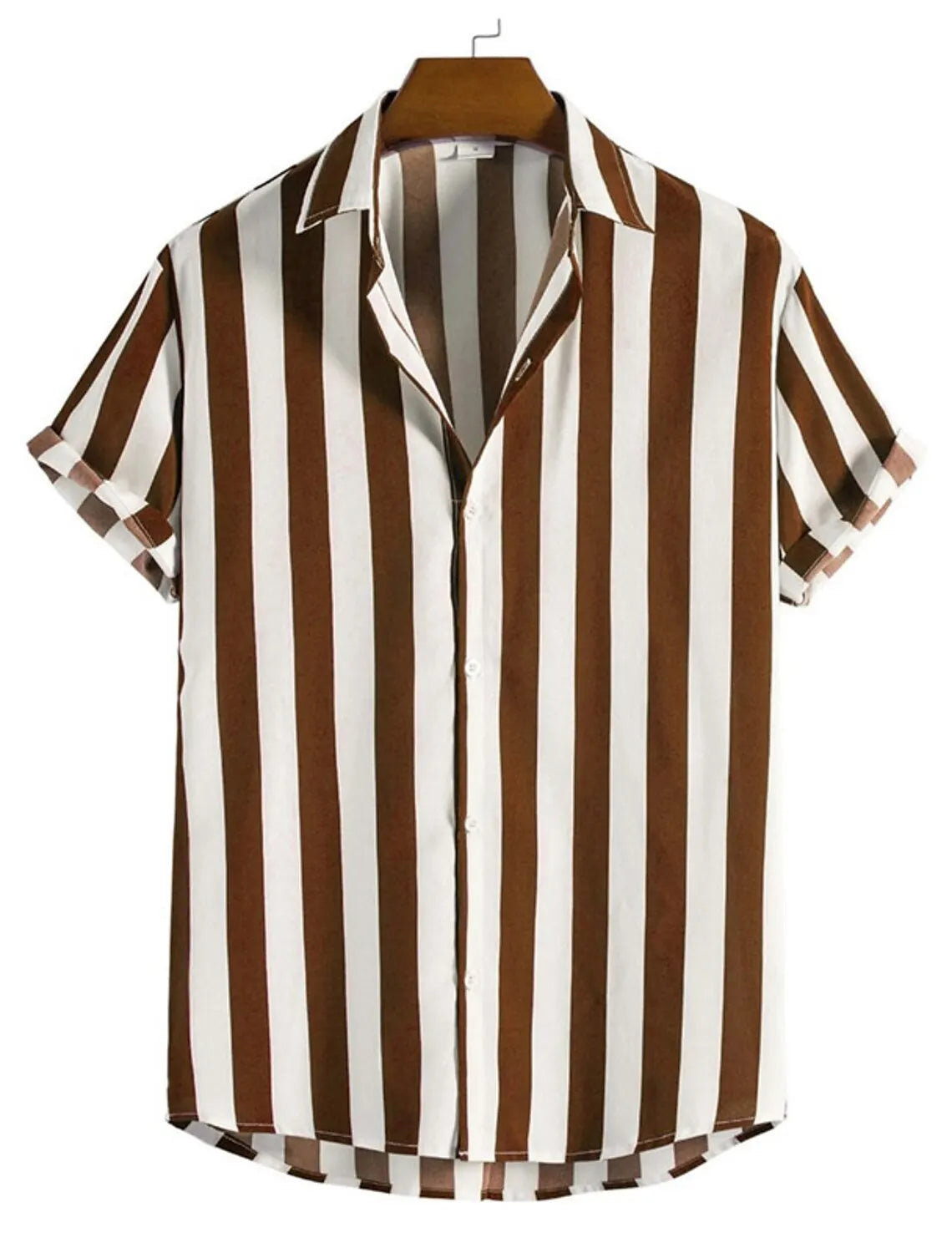 Variant image for Gestreept Herenhemd met Korte Mouwen – Casual Shirt in Groot Formaat van Zachte Rekbare Stof-17