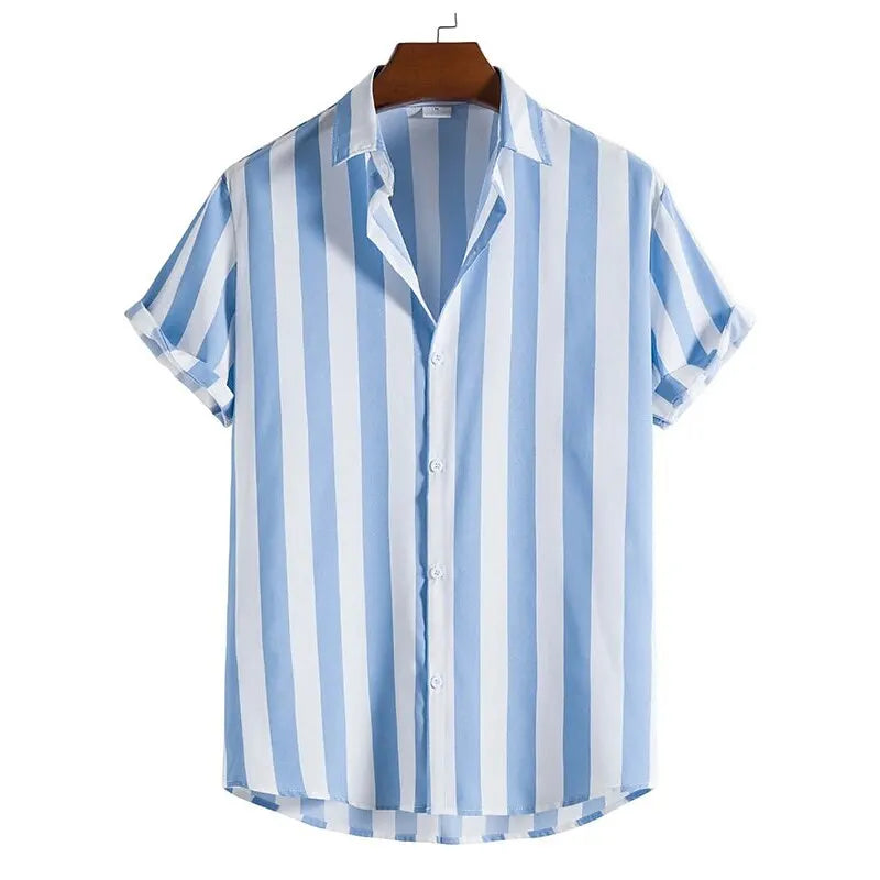 Variant image for Gestreept Herenhemd met Korte Mouwen – Casual Shirt in Groot Formaat van Zachte Rekbare Stof-28