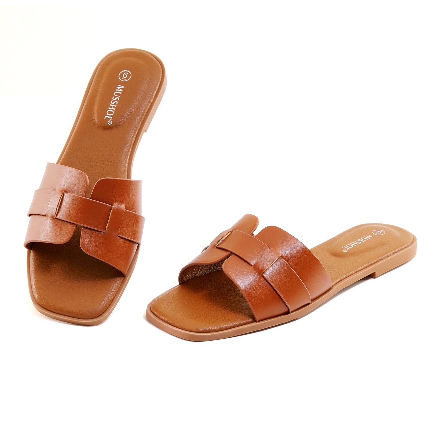 Variant image for Dames Sandalen met Vierkante Teen en Platte Zool – Leren Casual Zomerschoenen voor een Trendy Uitstraling-14
