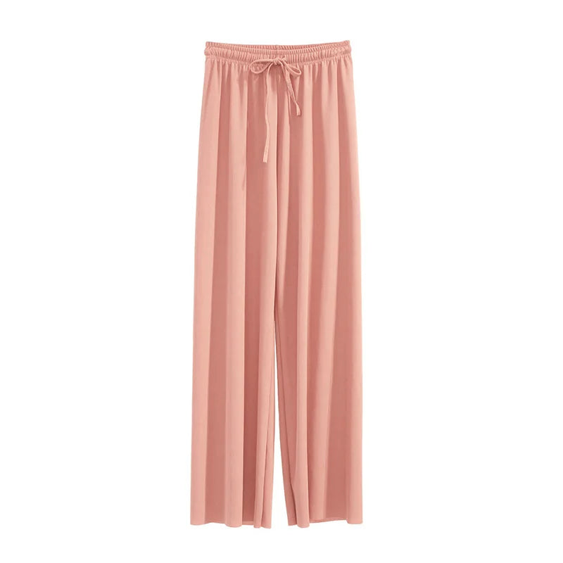 Wijde Broek Dames met Elastische Taille - Ankel-Lange Wijde Pijpen voor Casual Zomerlook 6