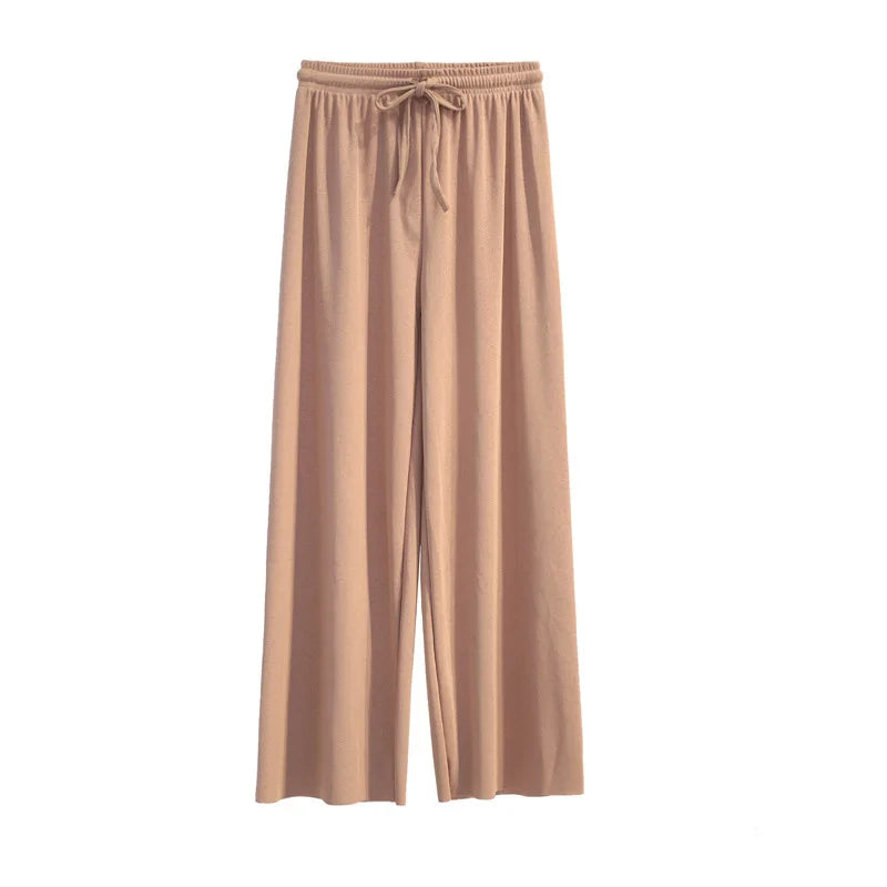 Wijde Broek Dames met Elastische Taille - Ankel-Lange Wijde Pijpen voor Casual Zomerlook 8