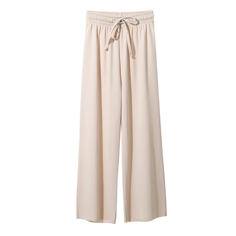 Wijde Broek Dames met Elastische Taille - Ankel-Lange Wijde Pijpen voor Casual Zomerlook 9