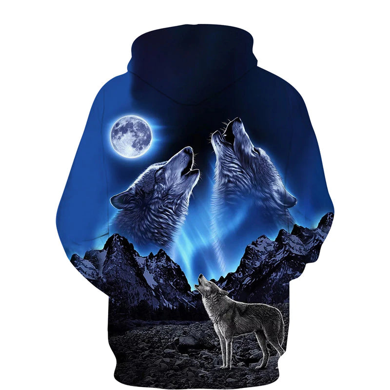 Heren-Wolf Hoodie