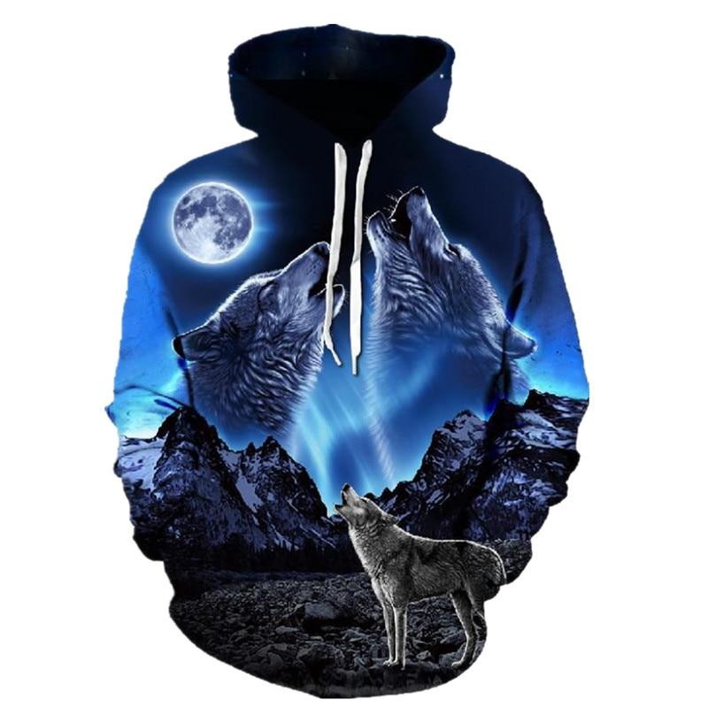 Heren-Wolf Hoodie