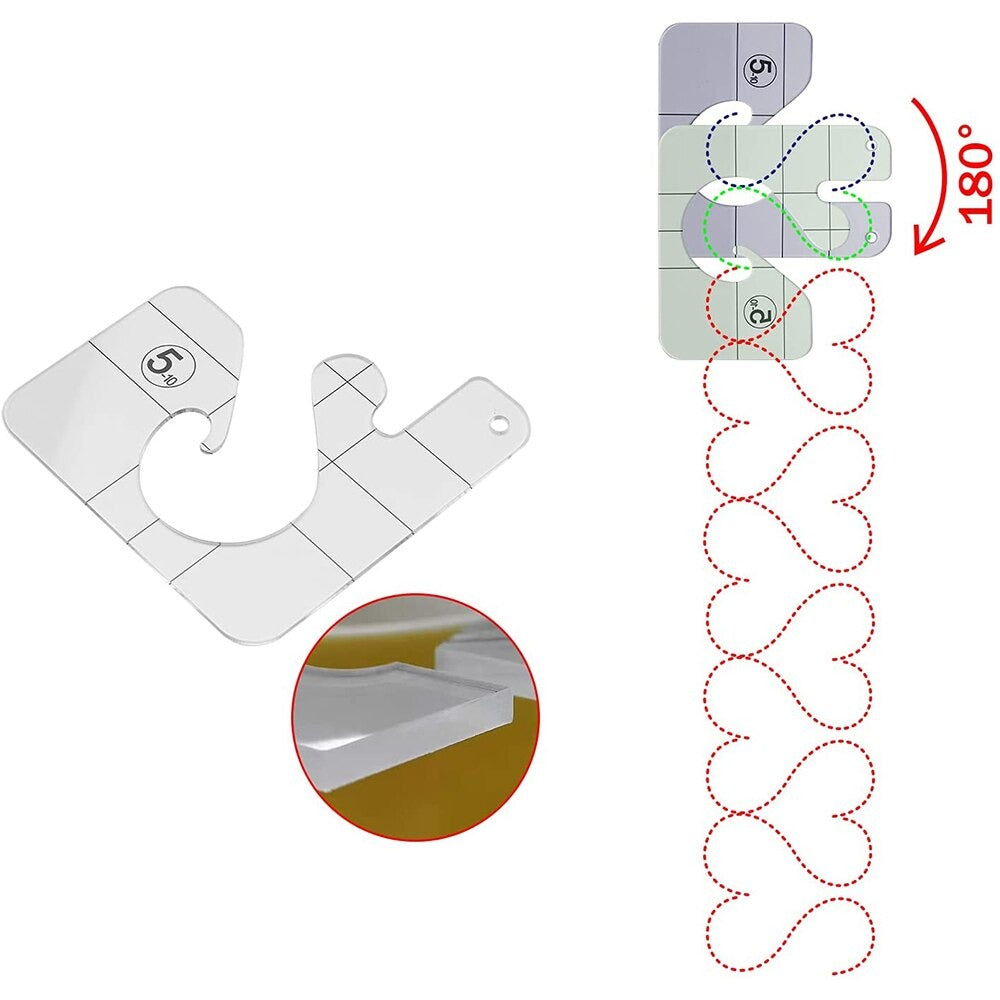 Free-Motion Quilting Sjabloon Liniaal set (11stks)