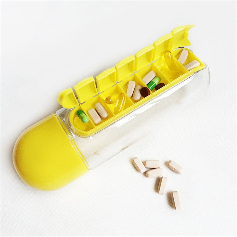 HealthBottle - 2 In 1 Pillendoos Waterfles
