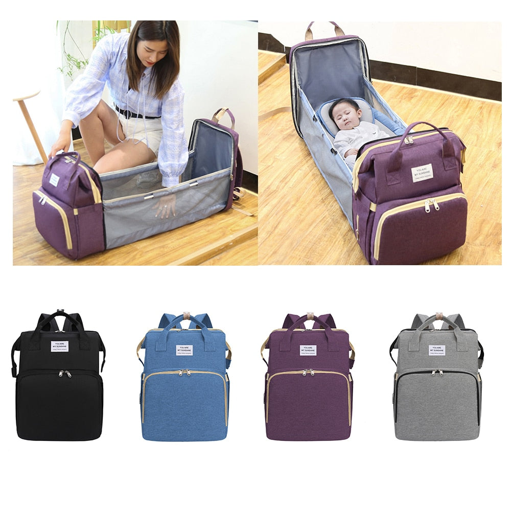 Baby station - Multifunctionele luiertas met verschoon bed