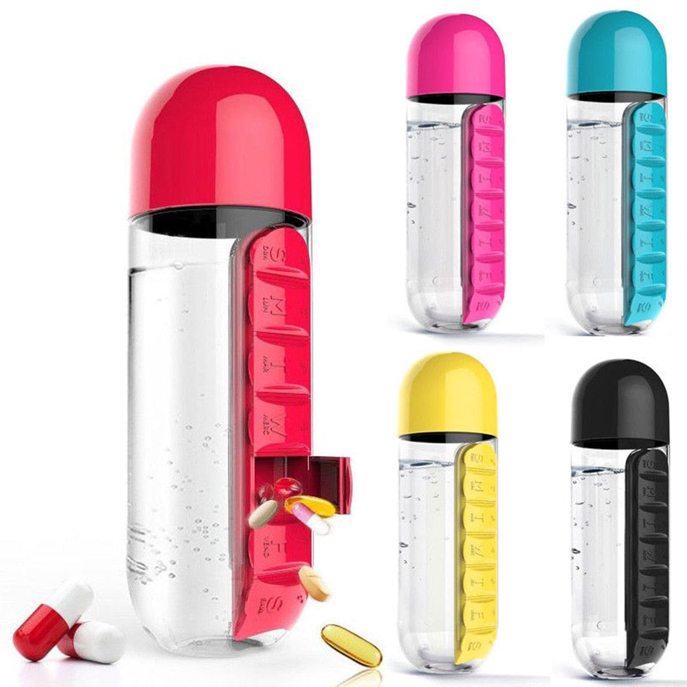 HealthBottle - 2 In 1 Pillendoos Waterfles