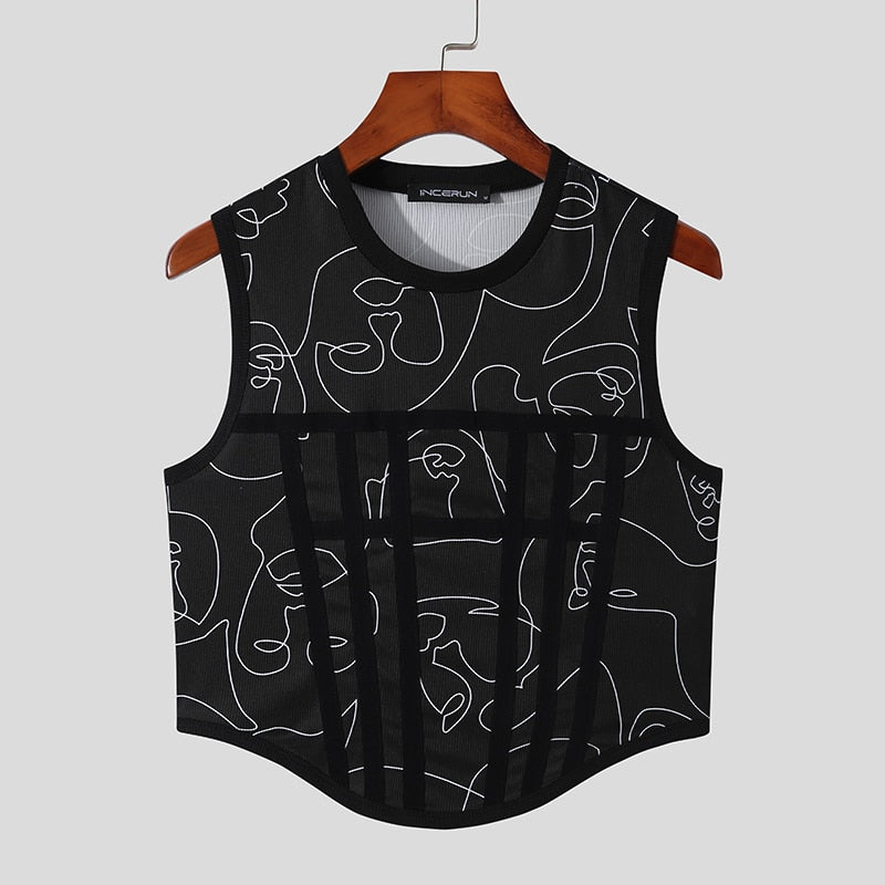Mannen Patchwork Tank Tops