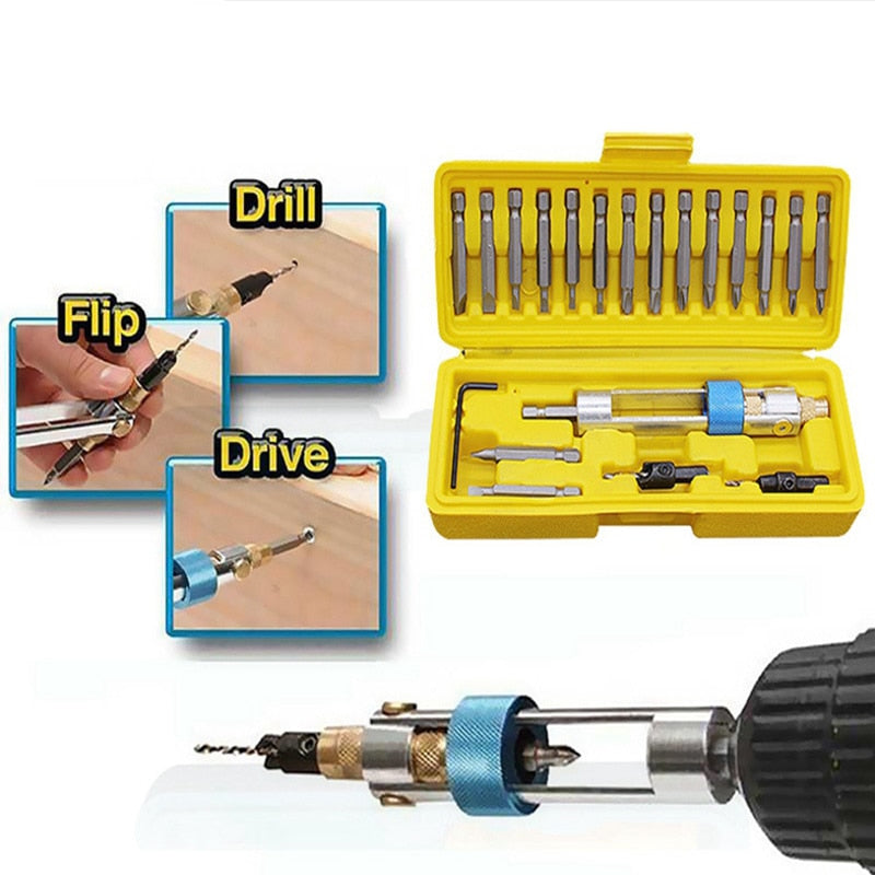 FlippDrill set - draaibare kop voor nauwkeurig boren