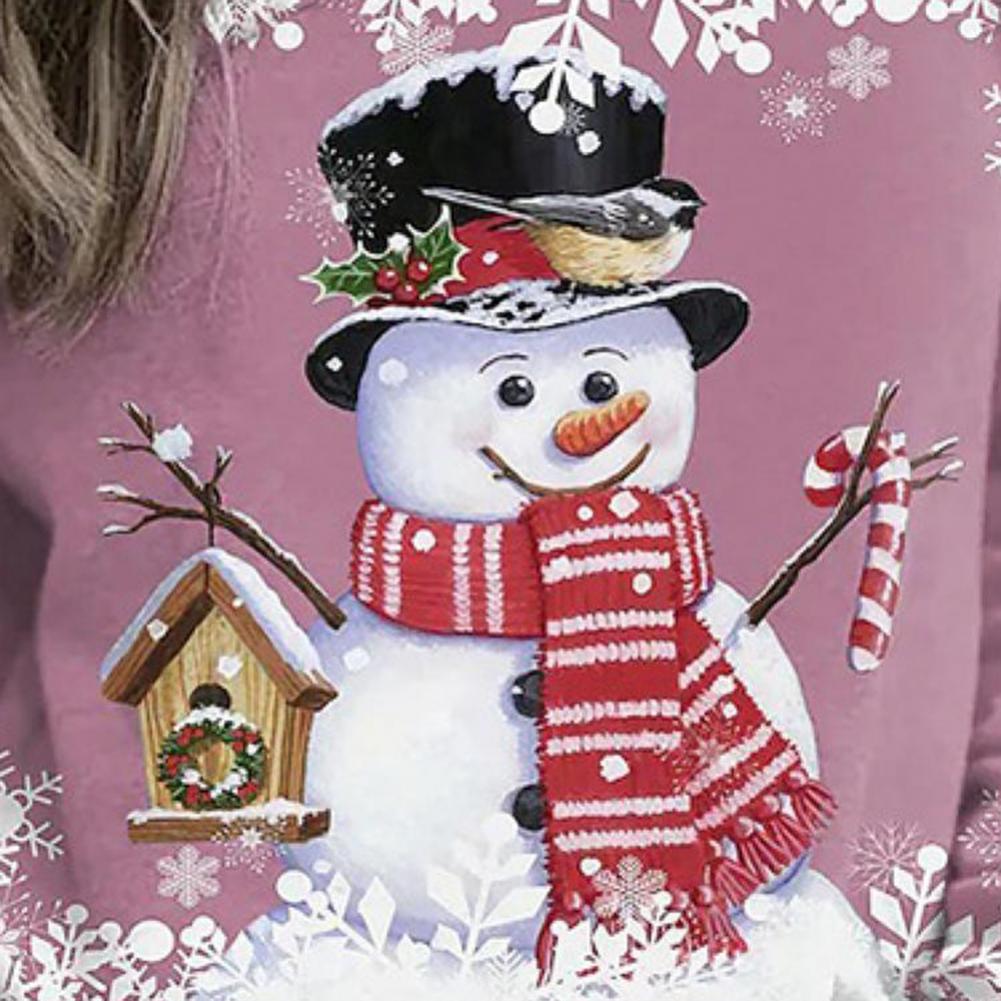 Vrouwen Sneeuwpop Kerstmis Lange Mouwen Tops