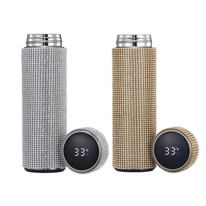 DiamondBottles - Luxe thermostaatflessen met graadmeter 500ML