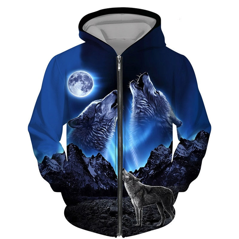 Heren-Wolf Hoodie