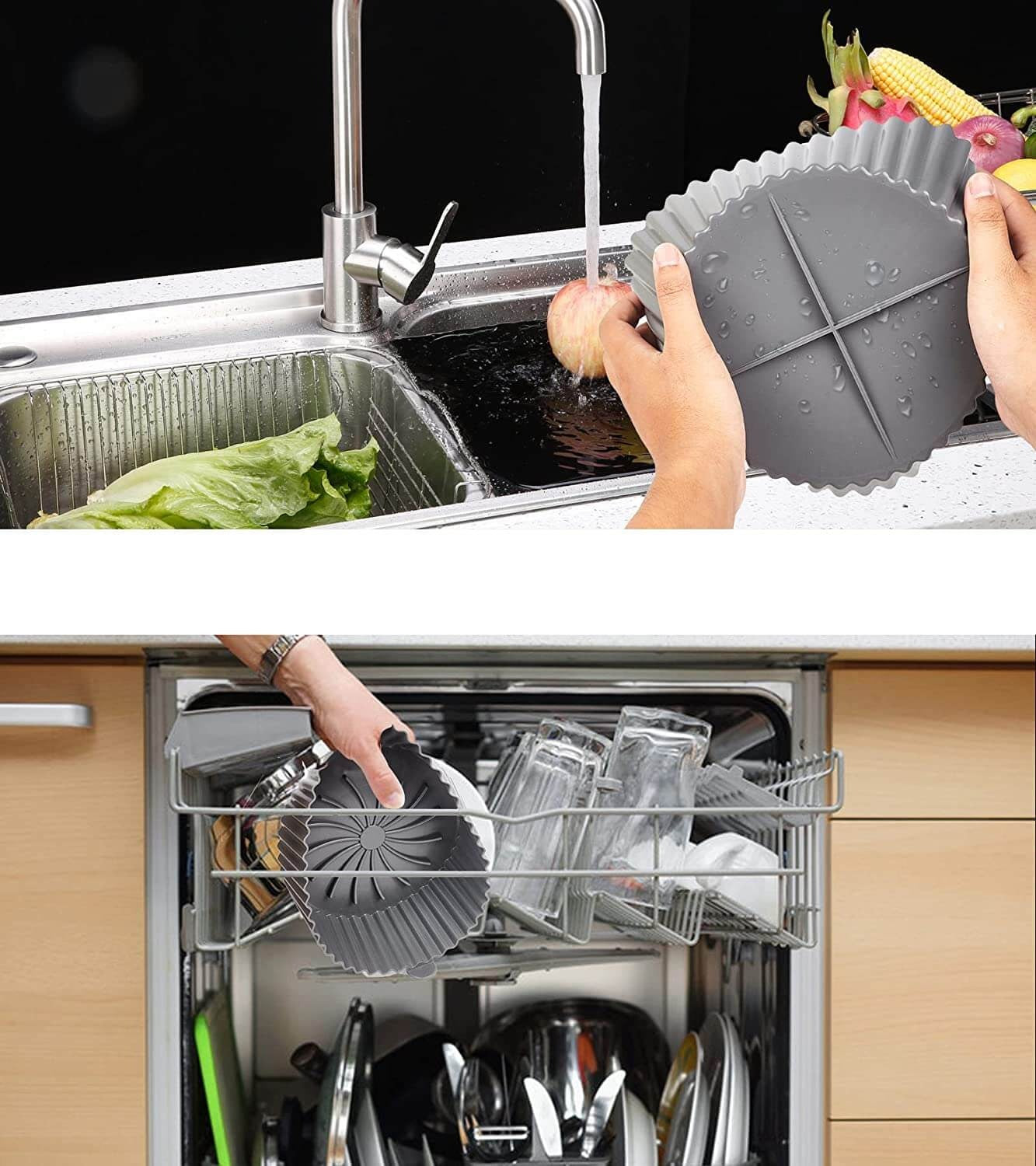 GreenFry - Hitte bestendige herbruikbare siliconen airfryer bakmand