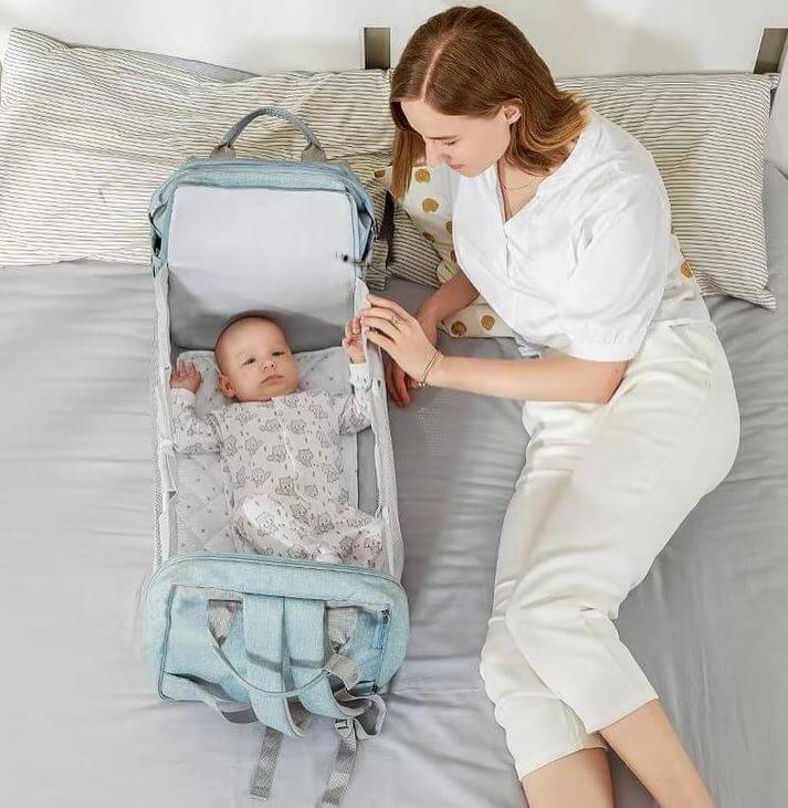 Baby station - Multifunctionele luiertas met verschoon bed