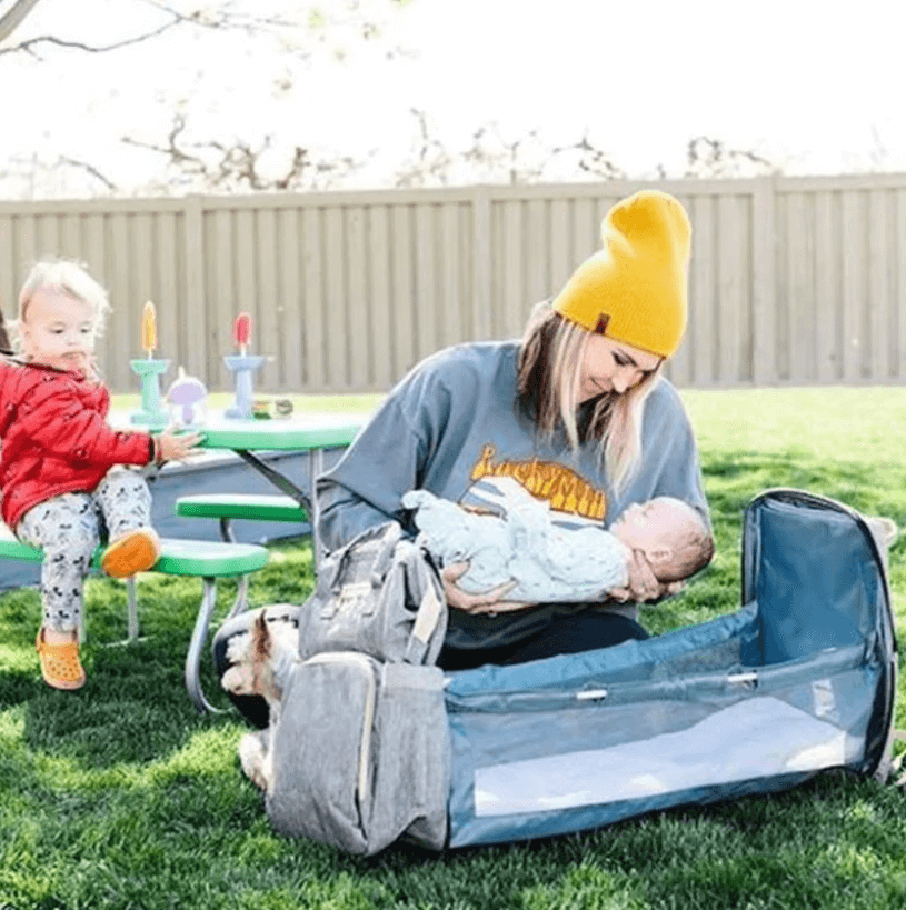 Baby station - Multifunctionele luiertas met verschoon bed