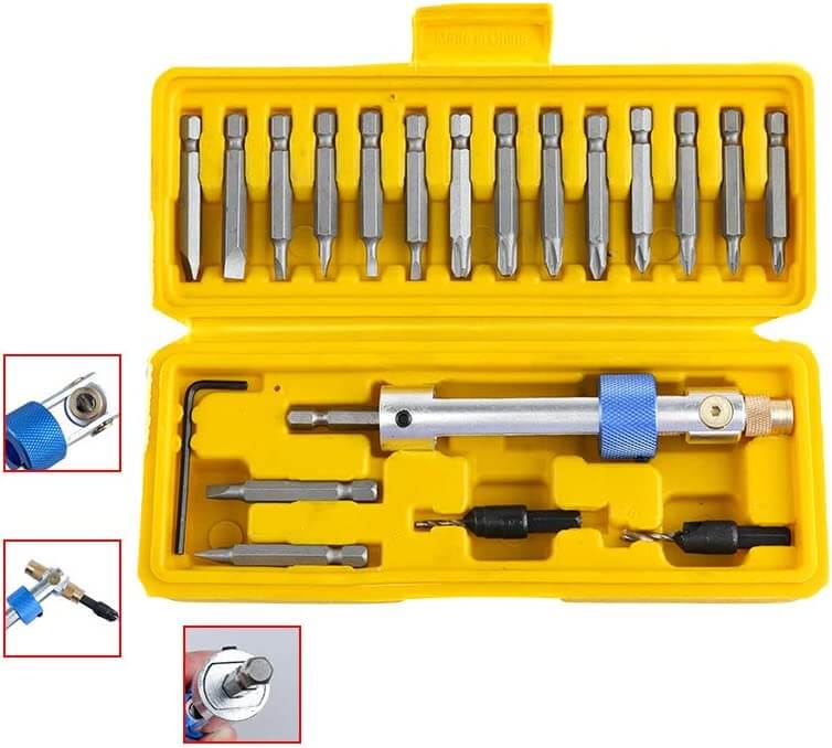 FlippDrill set - draaibare kop voor nauwkeurig boren