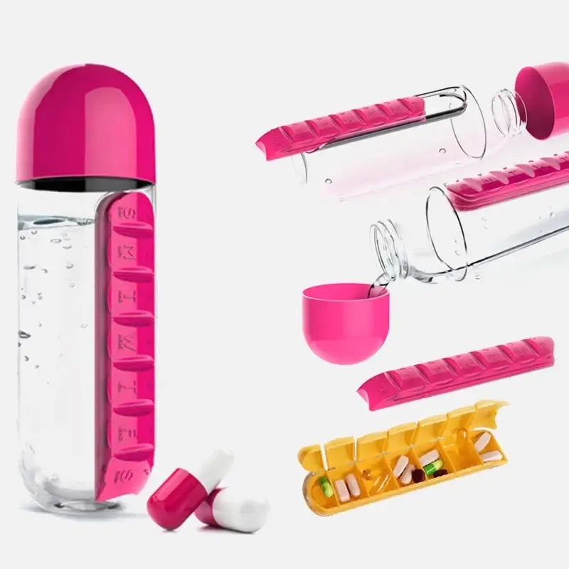 HealthBottle - 2 In 1 Pillendoos Waterfles