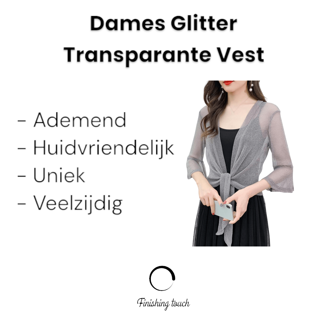 Dames Glitter Transparante Vest